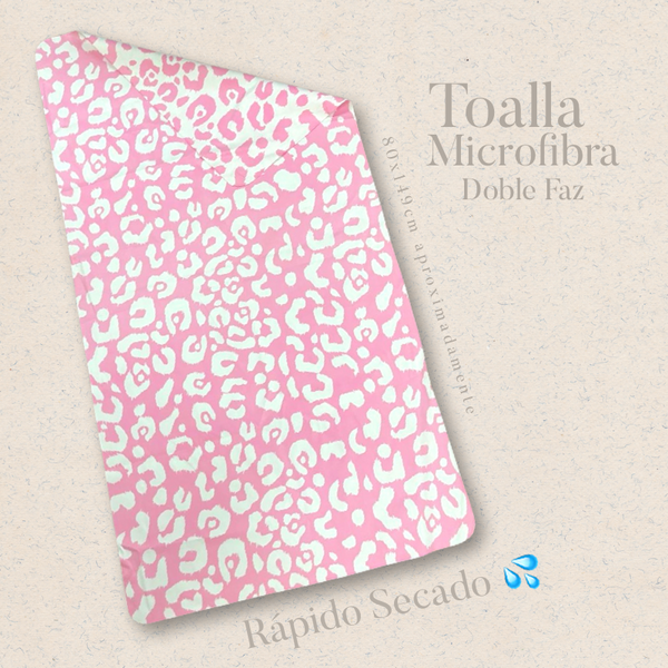 Toalla Microfibra Leopardo Pink