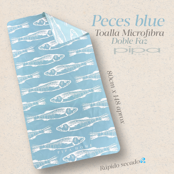 Toalla Microfibra Peces Blue