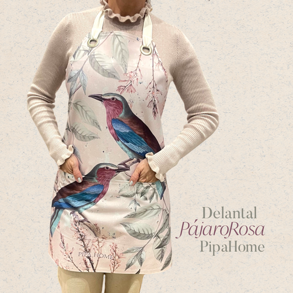 Delantal Pájaro Rosa