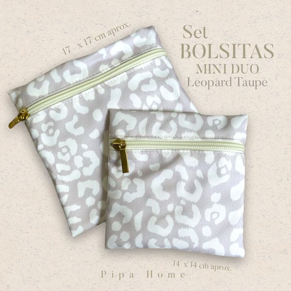 Bolsa Mini Duo Leopard Taupé