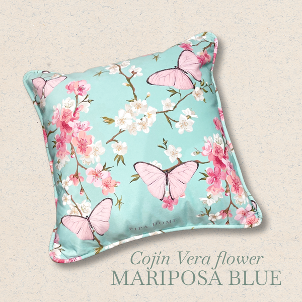 Cojin Vera Flower Mariposa Blue