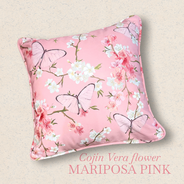 Cojin Vera Flower Mariposa Pink