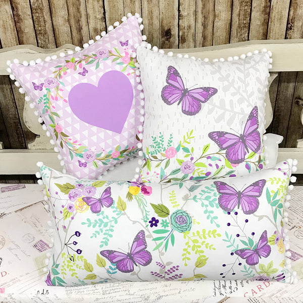 Cojín Mariposas Moradas
